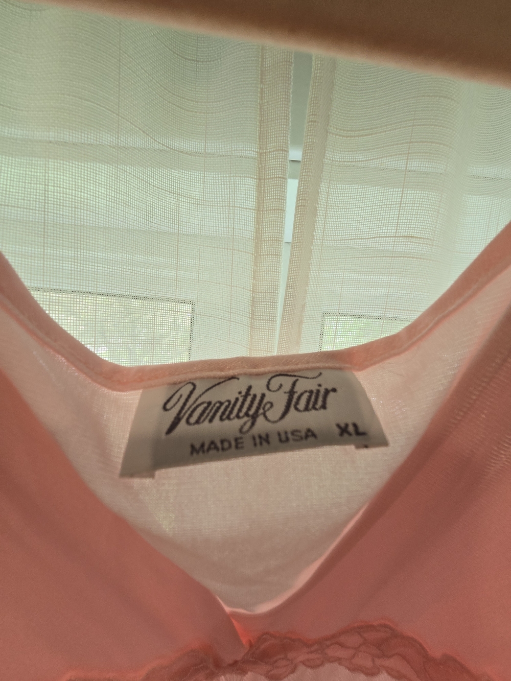 Vanity Fair Pink Slip Nightgown with Lace Accents - Picture 6 of 7